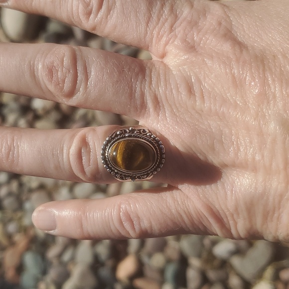 New Tiger Eye 925 Silver Ring. - Picture 7 of 16